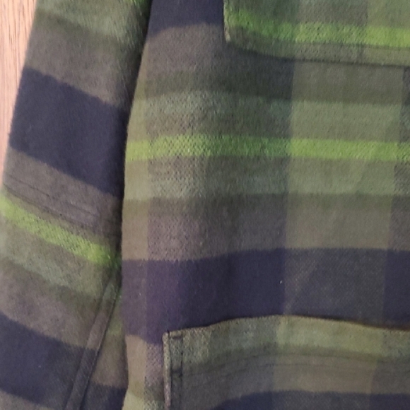 Houston White Green and Black Plaid Lightweight Shirt Jacket Medium - Picture 7 of 14